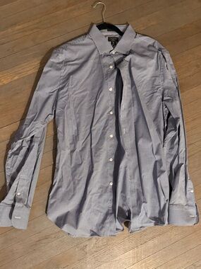 J. Crew Navy and White Micro-Check Dress Shirt